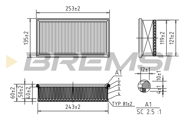 oro filtras - FA0652 BREMSI