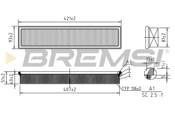 Air Filter - FA1020 BREMSI