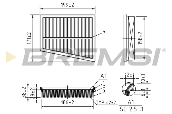 oro filtras - FA1027 BREMSI