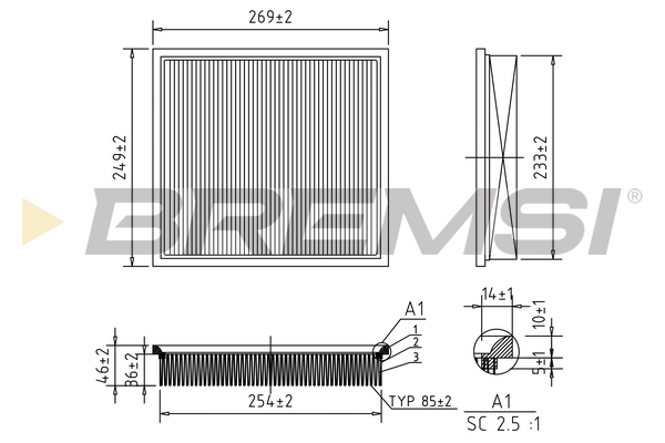 Air Filter - FA1028 BREMSI