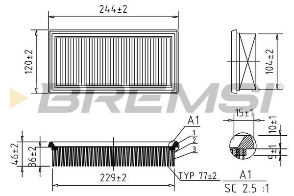 Air Filter - FA1030 BREMSI