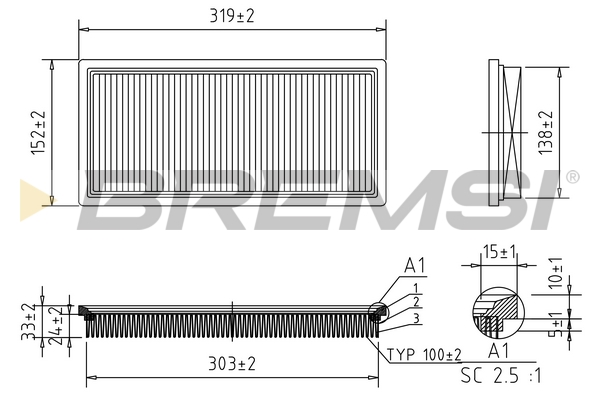 oro filtras - FA1031 BREMSI