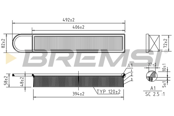 Filtro aria - FA1033 BREMSI
