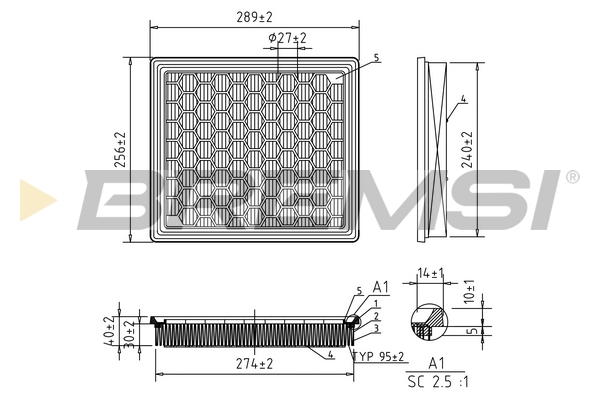 Filtro aria - FA1043 BREMSI