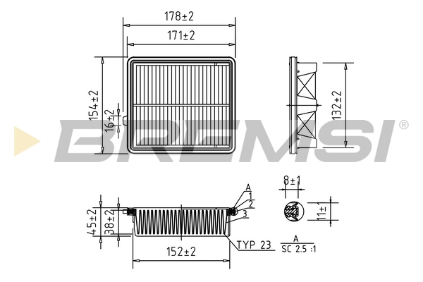 oro filtras - FA1045 BREMSI