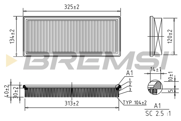 Air Filter - FA1046 BREMSI