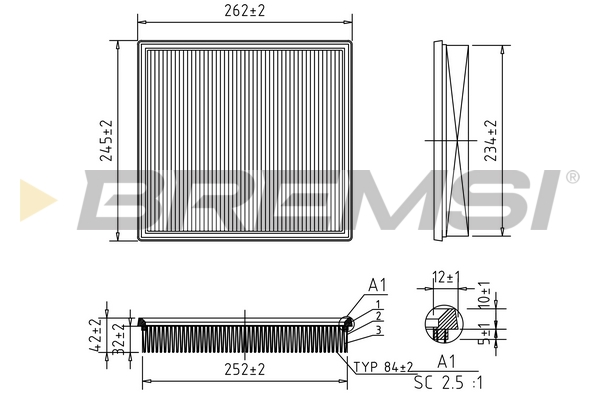 Filtro aria - FA1049 BREMSI