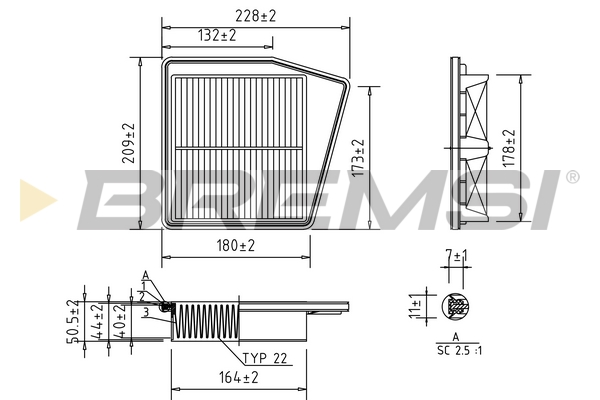 oro filtras - FA1050 BREMSI