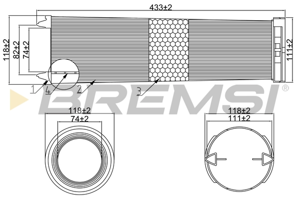 Air Filter - FA1055 BREMSI