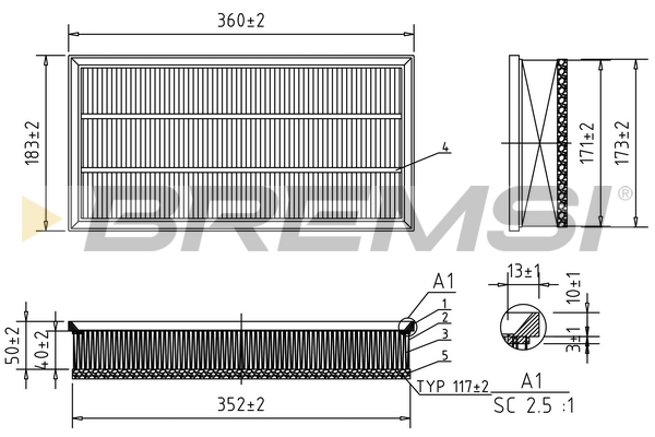 Air Filter - FA1066 BREMSI