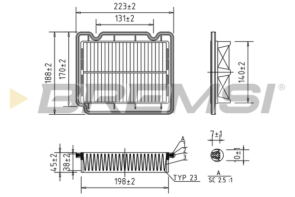 Air Filter - FA1072 BREMSI