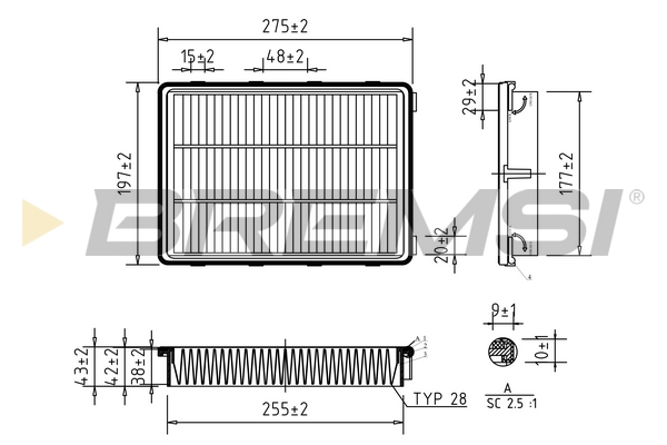 Filtro aria - FA1078 BREMSI