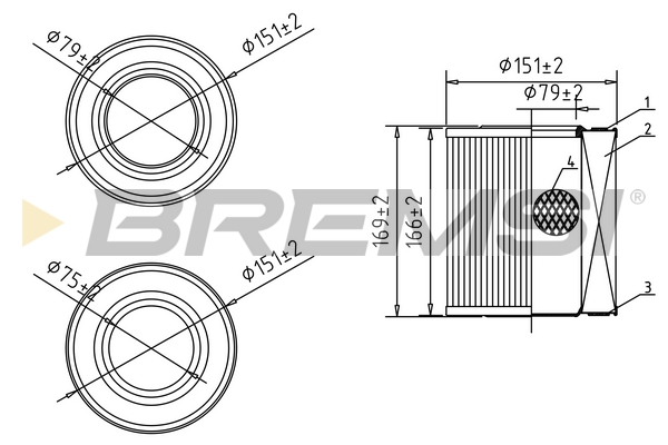 Air Filter - FA1080 BREMSI
