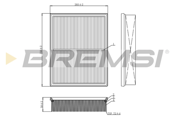 Air Filter - FA1081 BREMSI