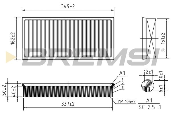 Air Filter - FA1084 BREMSI