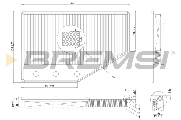 oro filtras - FA1085 BREMSI