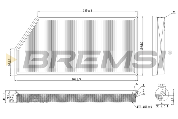 Filtro aria - FA1093 BREMSI
