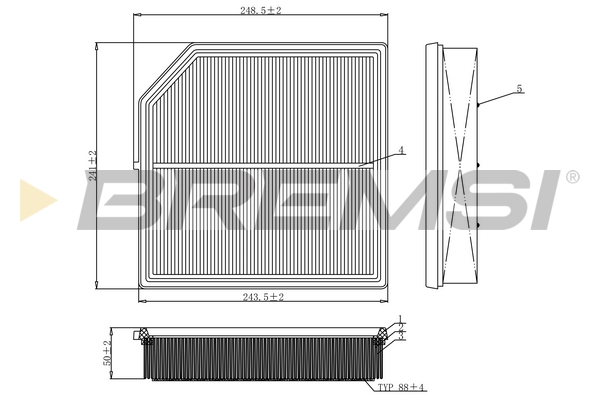 Air Filter - FA1096 BREMSI