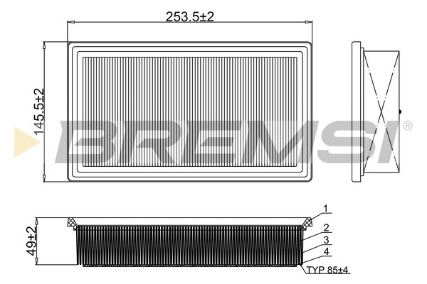 Filtro aria - FA1102 BREMSI