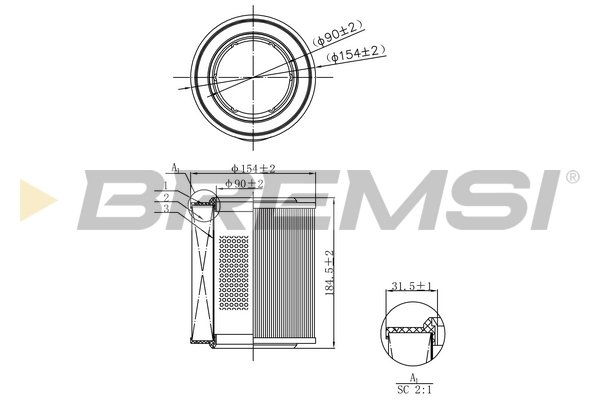 Air Filter - FA1103 BREMSI