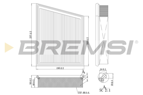 Air Filter - FA1106 BREMSI