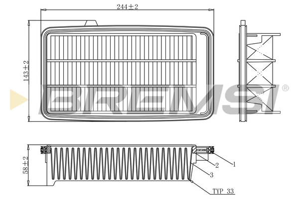 Air Filter - FA1109 BREMSI