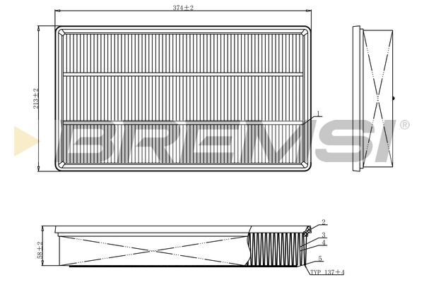 Filtro aria - FA1113 BREMSI
