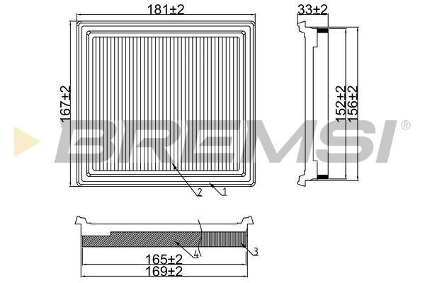 Filtro aria - FA1116 BREMSI