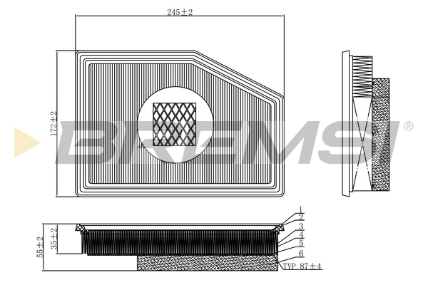 Air Filter - FA1117 BREMSI