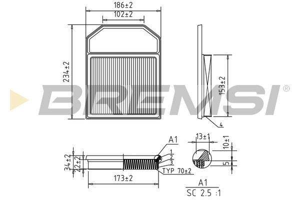 Air Filter - FA1120 BREMSI