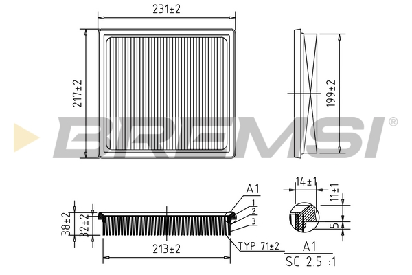 Air Filter - FA1126 BREMSI
