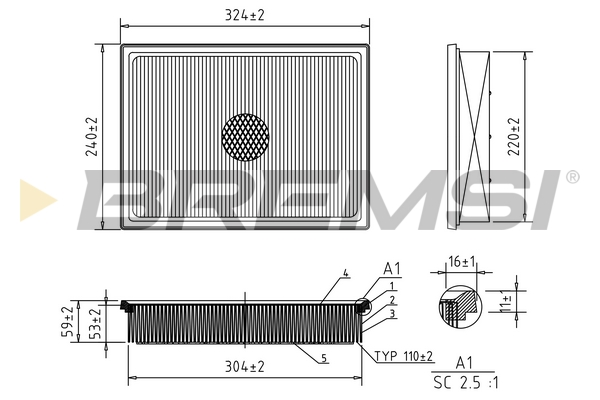 oro filtras - FA1130 BREMSI