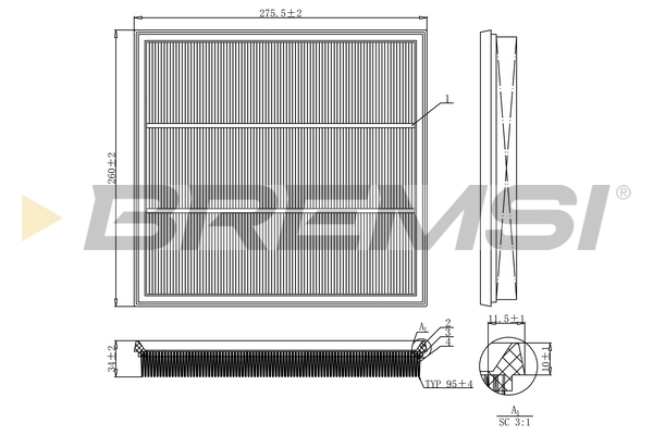 Luftfilter - FA1131 BREMSI