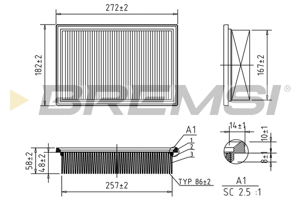 Air Filter - FA1134 BREMSI