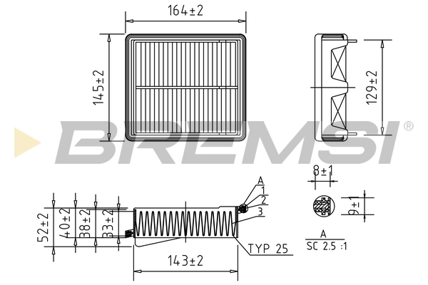 Air Filter - FA1135 BREMSI