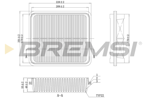 Air Filter - FA1146 BREMSI