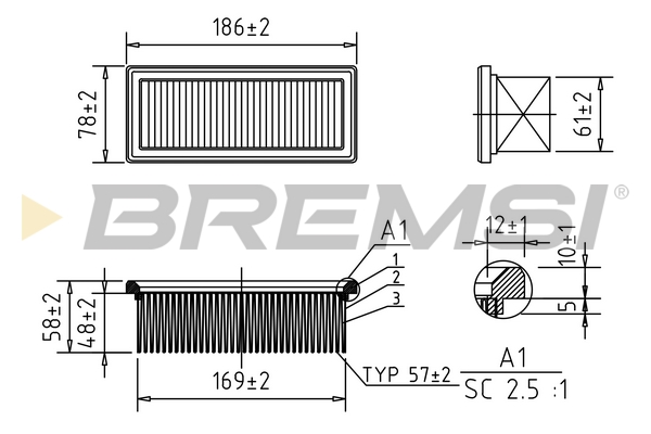 oro filtras - FA1155 BREMSI