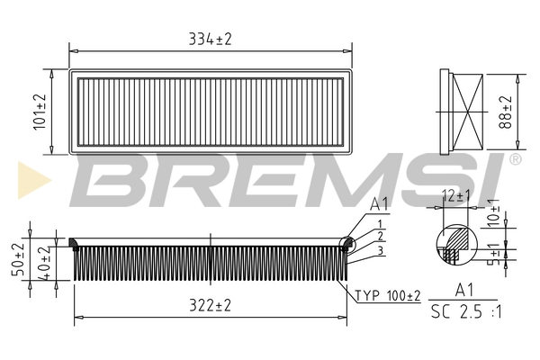 Air Filter - FA1159 BREMSI