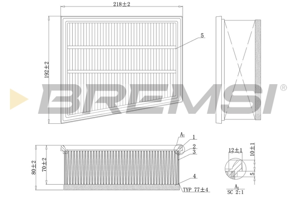 Filtro aria - FA1166 BREMSI