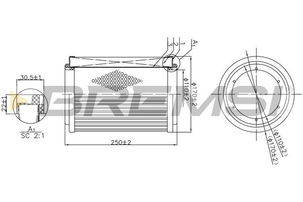Air Filter - FA1177 BREMSI