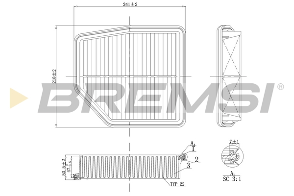 Air Filter - FA1183 BREMSI