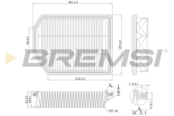 Air Filter - FA1189 BREMSI