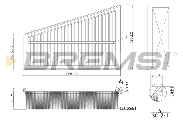 Air Filter - FA1197 BREMSI