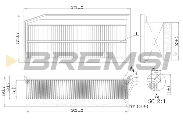 Air Filter - FA1201 BREMSI