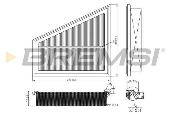Воздушный фильтр - FA1202 BREMSI
