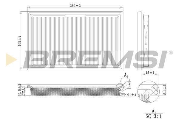 Luftfilter - FA1203 BREMSI