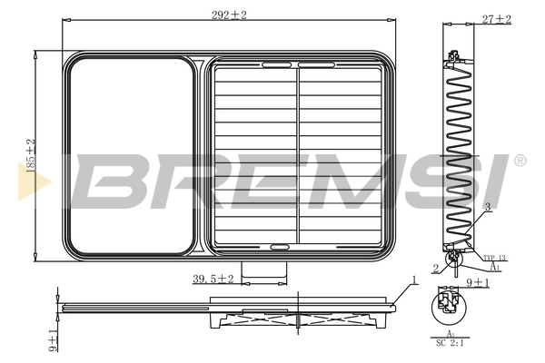 Air Filter - FA1209 BREMSI