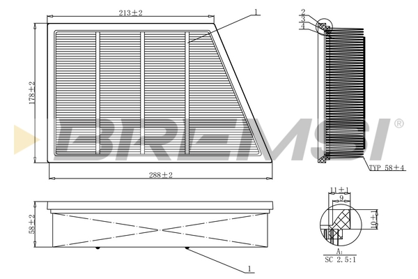 Filtro aria - FA1210 BREMSI