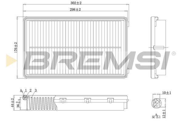 Filtro aria - FA1222 BREMSI