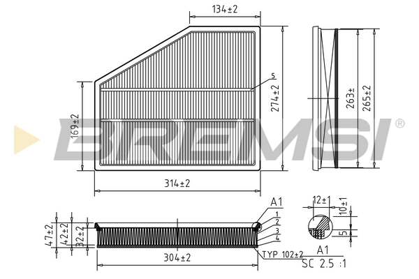 oro filtras - FA1228 BREMSI